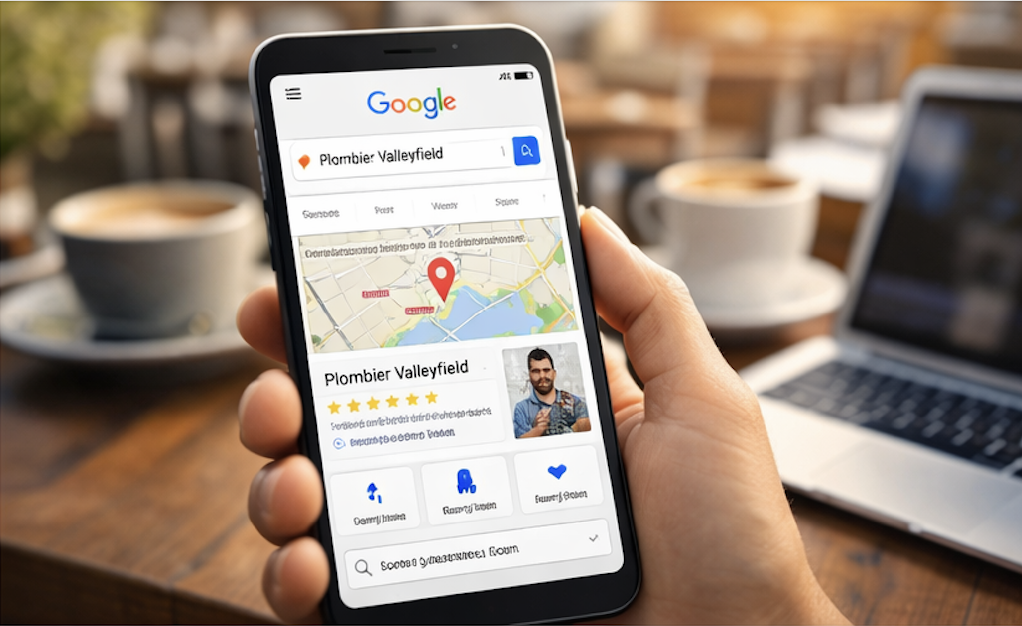 recherche Google d’un service local à Salaberry-de-Valleyfield montrant l’importance du SEO local pour les entreprises.